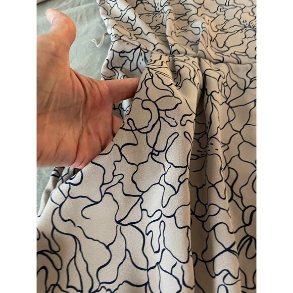 Vintage Lisa II Litd. 80s dress blue abstract floral on beige - Picture 5 of 9